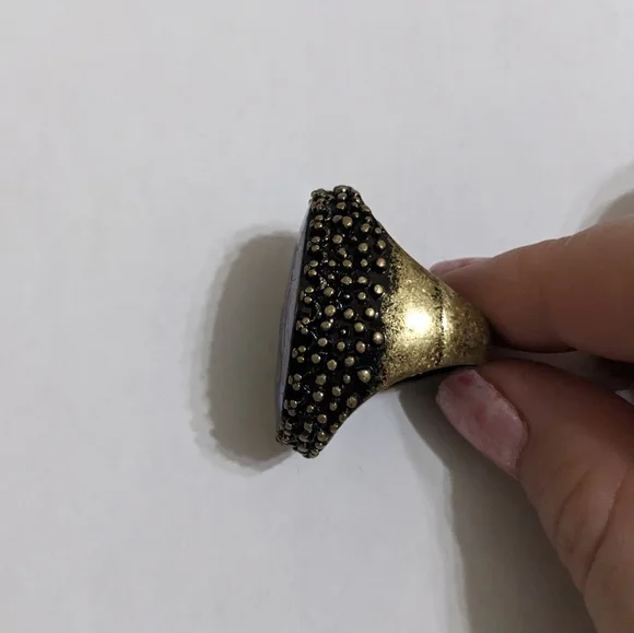 ⭐Abalone Ring with Antique Look⭐ - Picture 2 of 4